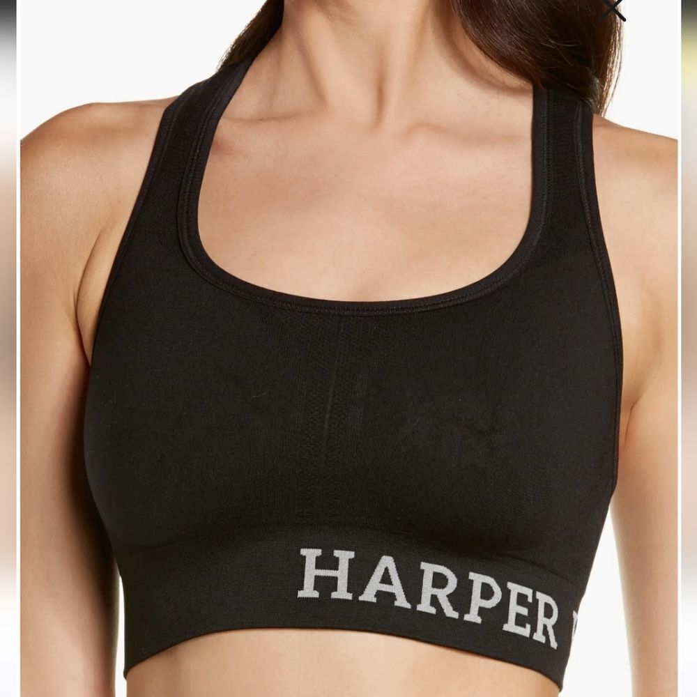 NWT Harper Wilde Move Racerback Sports Bra Size Small In Black